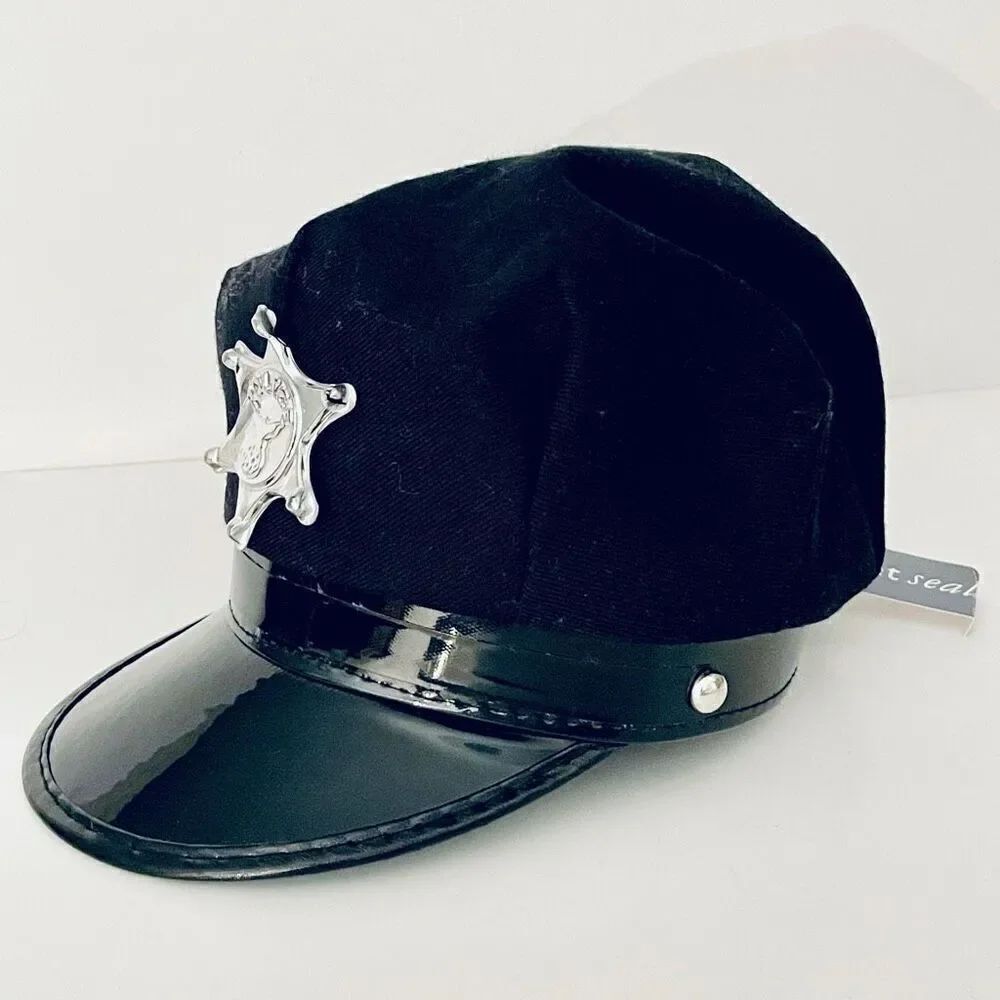 NWT Wet Seal Vintage Y2K Black Police Snapback Adjustable Custome Hat - Picture 3 of 10